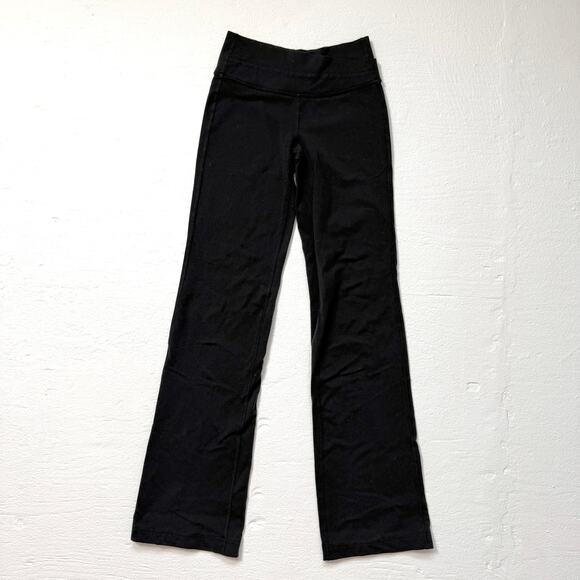 Lululemon Black Wrap Waist Slim Flare Yoga Pants, Size 2 - Picture 1 of 7